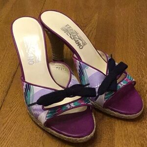 Salvatore Ferragamo Purple Floral Women's Shoes